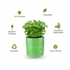 Gronaa HDPE 260 GSM Growbags for suitable for terrace gardening 9*9 inch Pack of 3