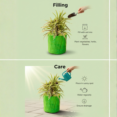 Gronaa HDPE 260 GSM Growbags for suitable for terrace gardening 9*9 inch Pack of 3