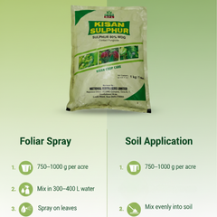 NFL Kisan Sulphur Sulphur 80% WDG Contact Fungicide 1Kg