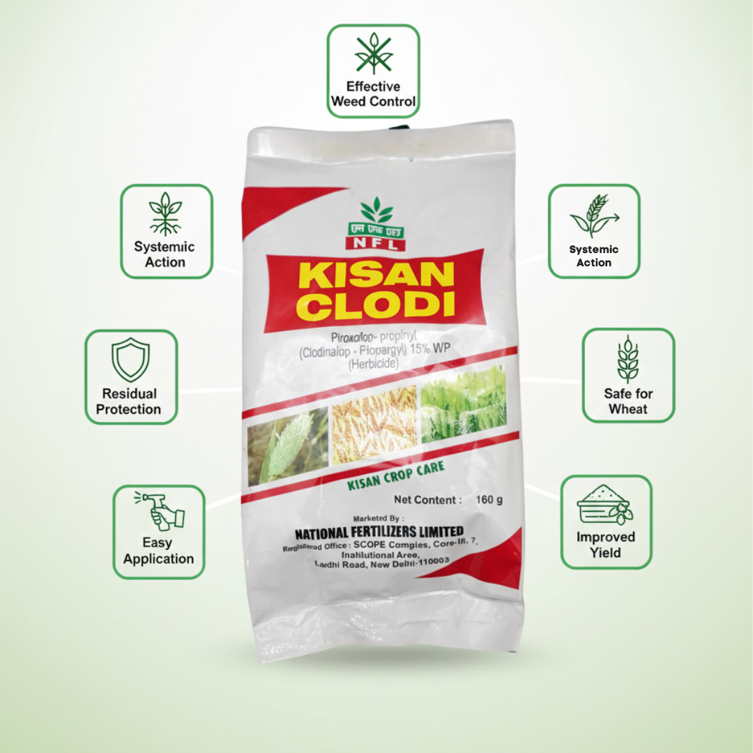 NFL Kisan Clodi Piroxofop-propinyl (Clodinafop- Propargyl) 15% WP Herbicide 160 G