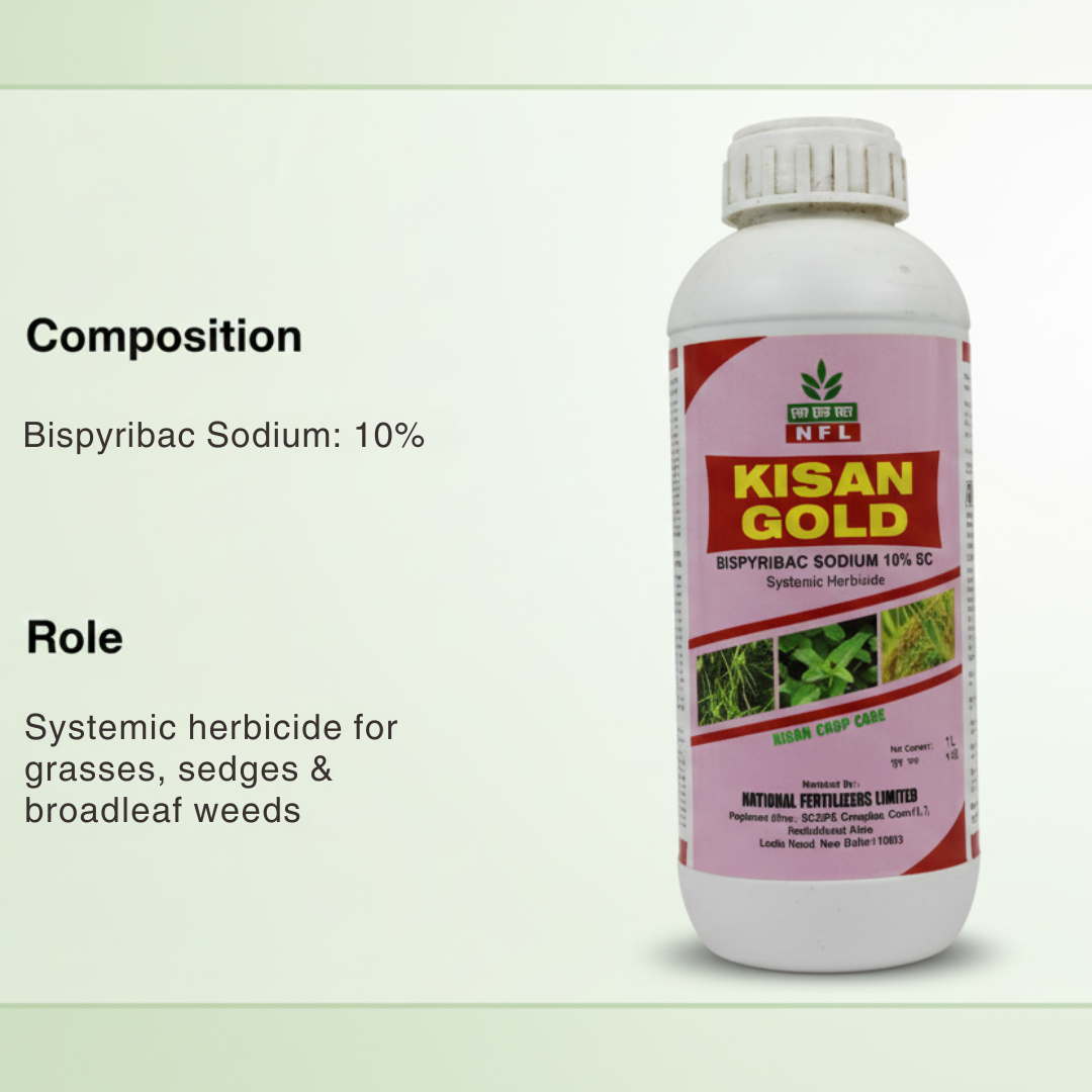 NFL Kisan Gold Bispyribac Sodium 10% SC Systemic Herbicide 1L