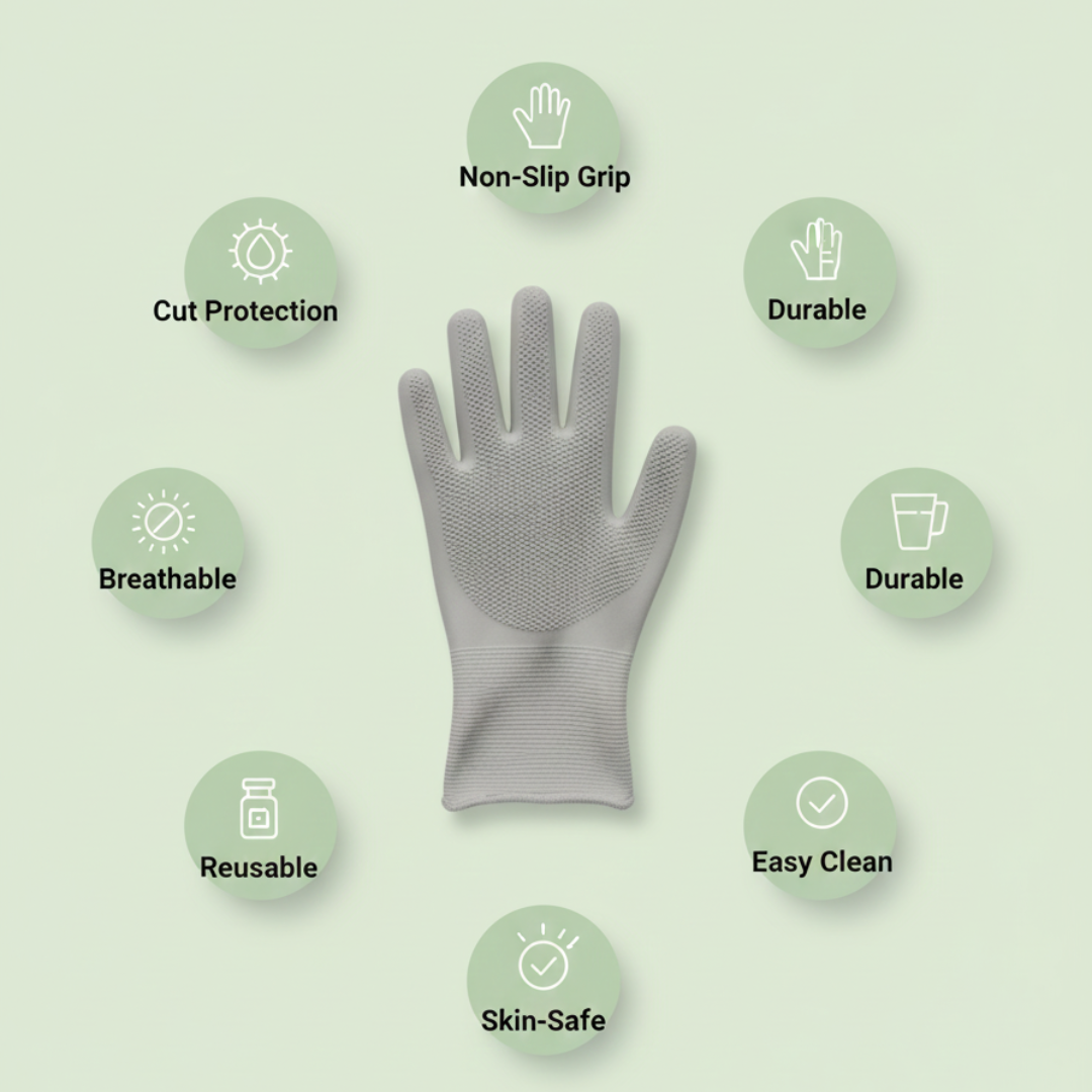 Gronaa Gardening Tools Garden & Home & Kitchen Safty Equmet Reusable Rubber Hand Gloves