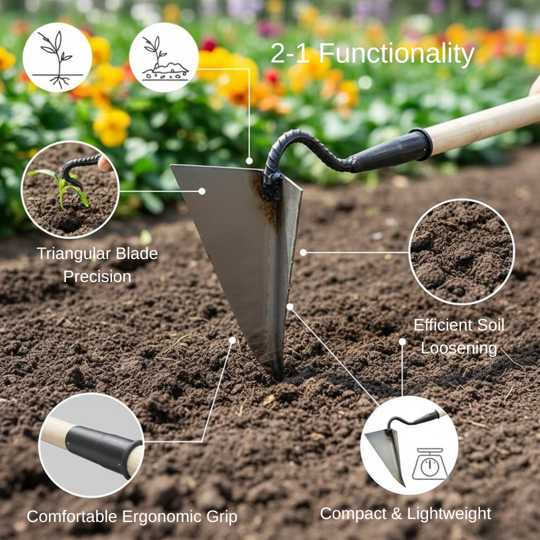2-in-1 Triangle Weed Remover & Soil Loosening Gardening Tool