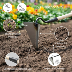 2-in-1 Triangle Weed Remover & Soil Loosening Gardening Tool
