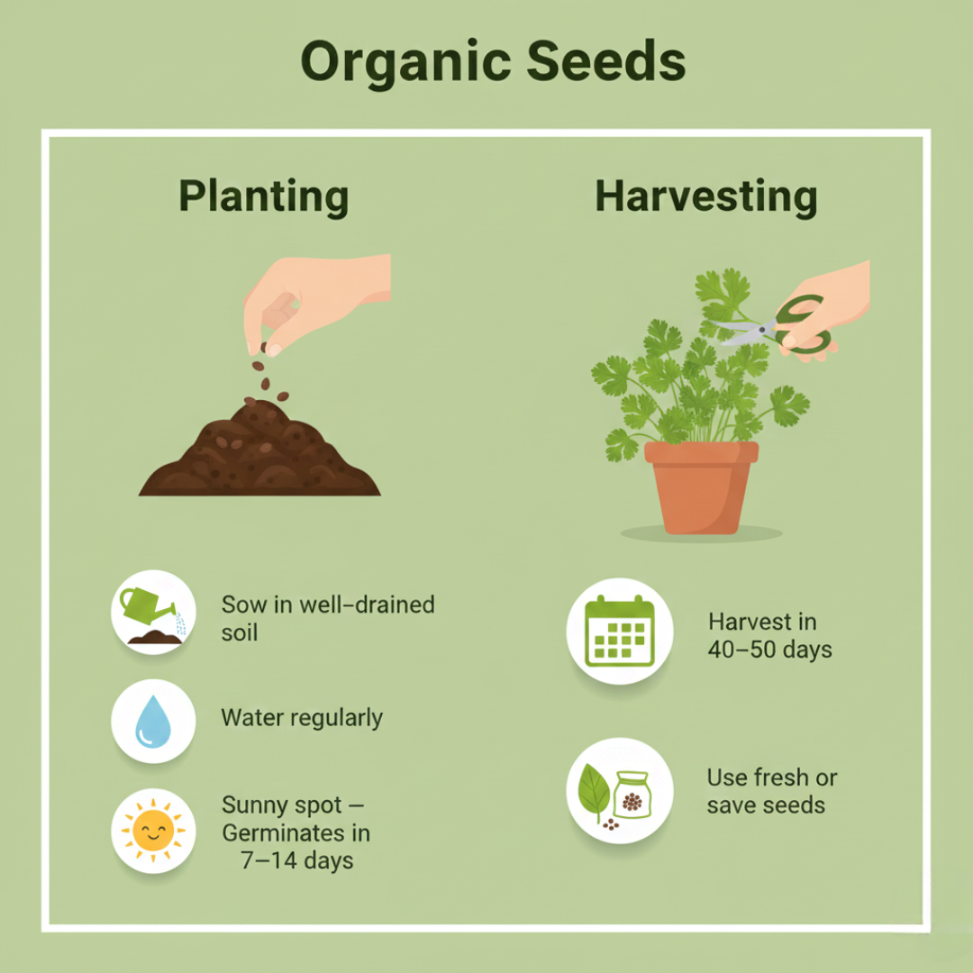 Gronaa Organic Coriander seeds for Gardening (Pack of 20)