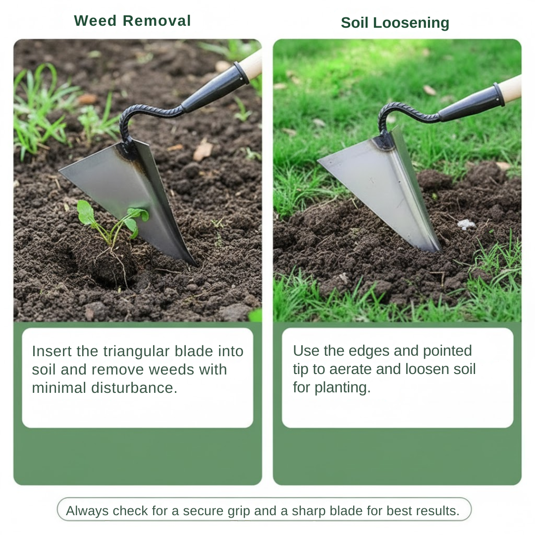 2-in-1 Triangle Weed Remover & Soil Loosening Gardening Tool