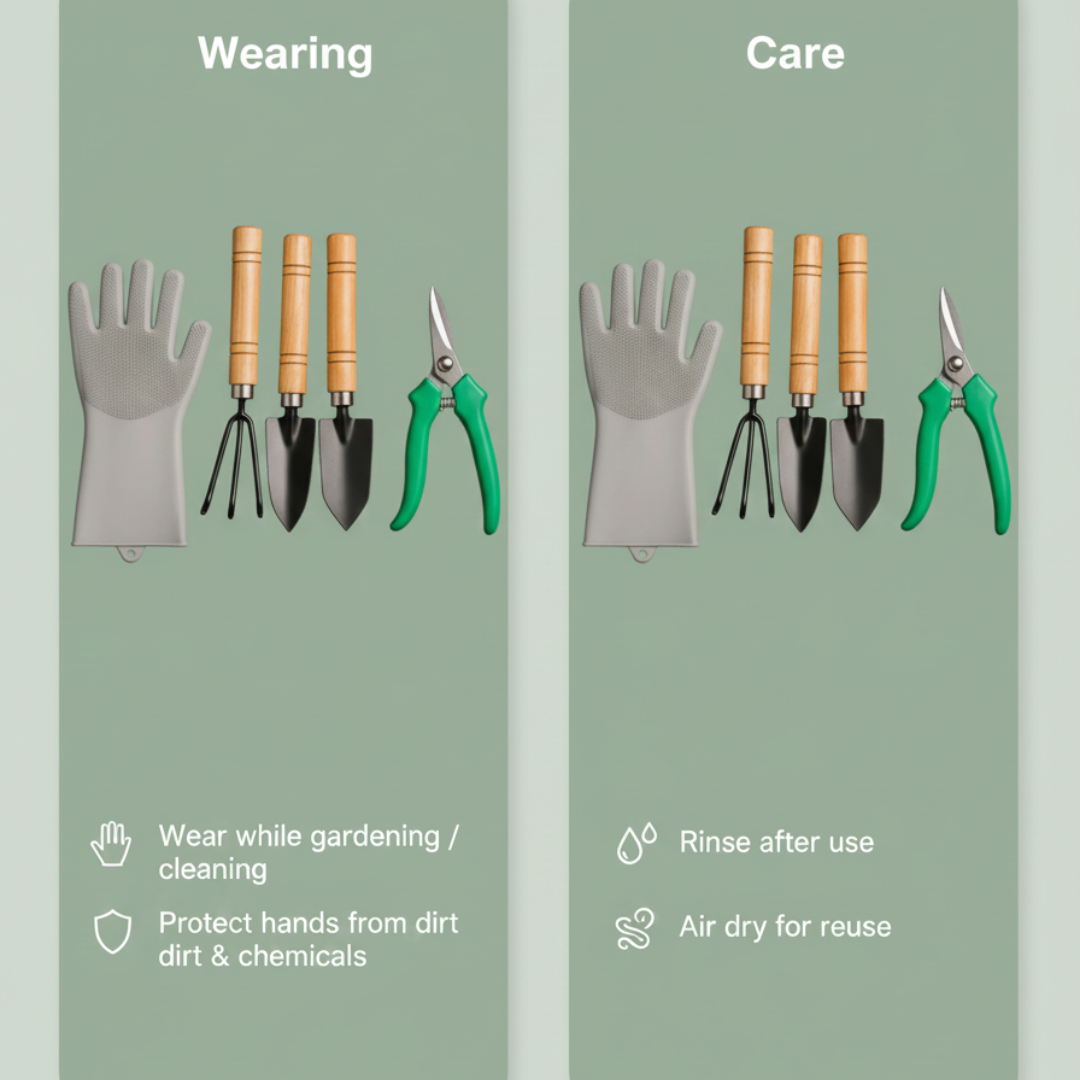 Gronaa Gardening Tools Garden & Home & Kitchen Safty Equmet Reusable Rubber Hand Gloves