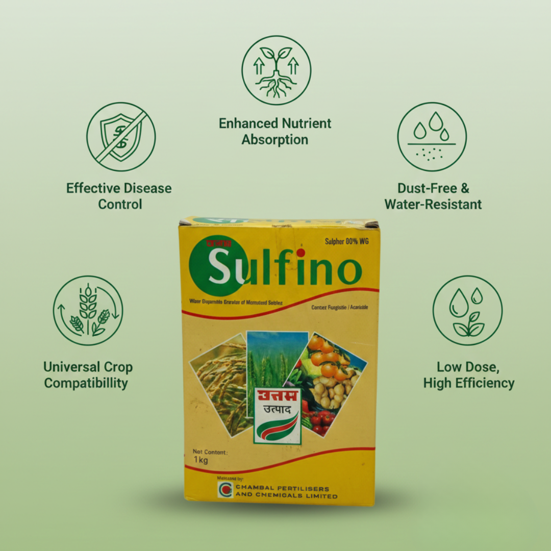 Uttam Sulfino (Water Dispersible Granules of Micronized Sulphur) Sulphur 80% WG 1Kg