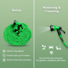 Plastic 15 m Water Spray Jet Gun Hose Pipe for Garden/Car/Bike/Pet Wash