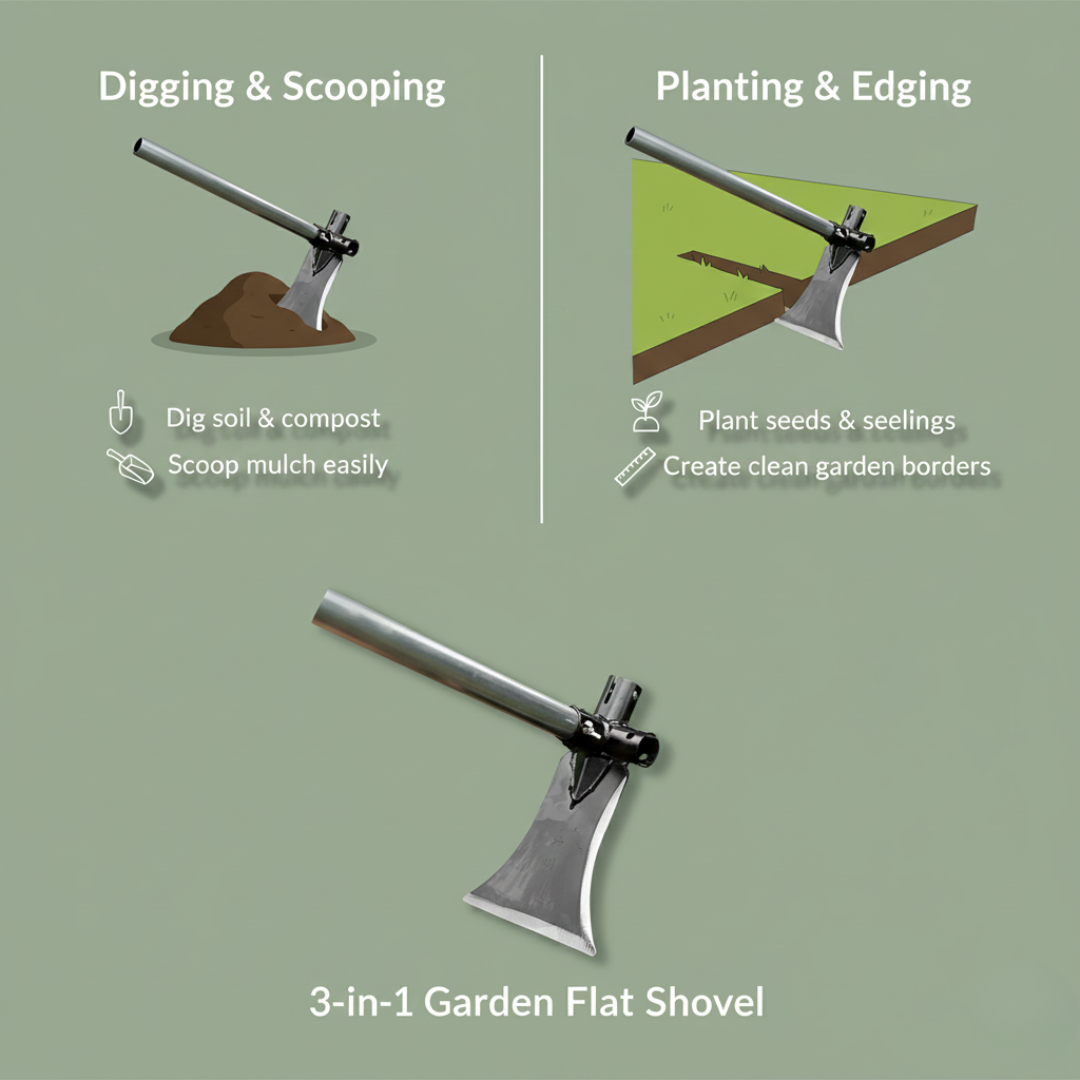 3-in-1 Garden Flat Shovel