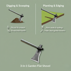 3-in-1 Garden Flat Shovel