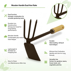 Gronaa Wooden Handle Dual Hoe & Rake