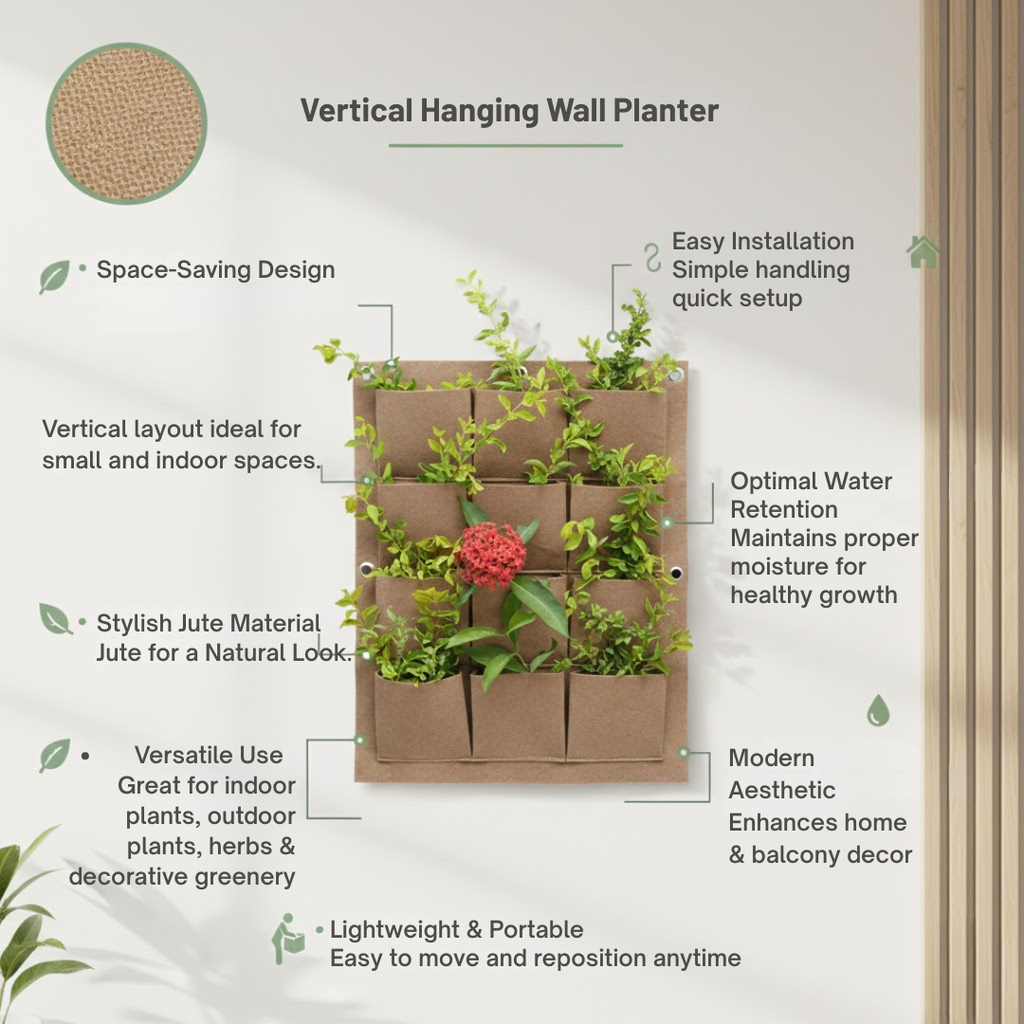 Vertical Hanging Wall Planter for Balcony�/Indoors