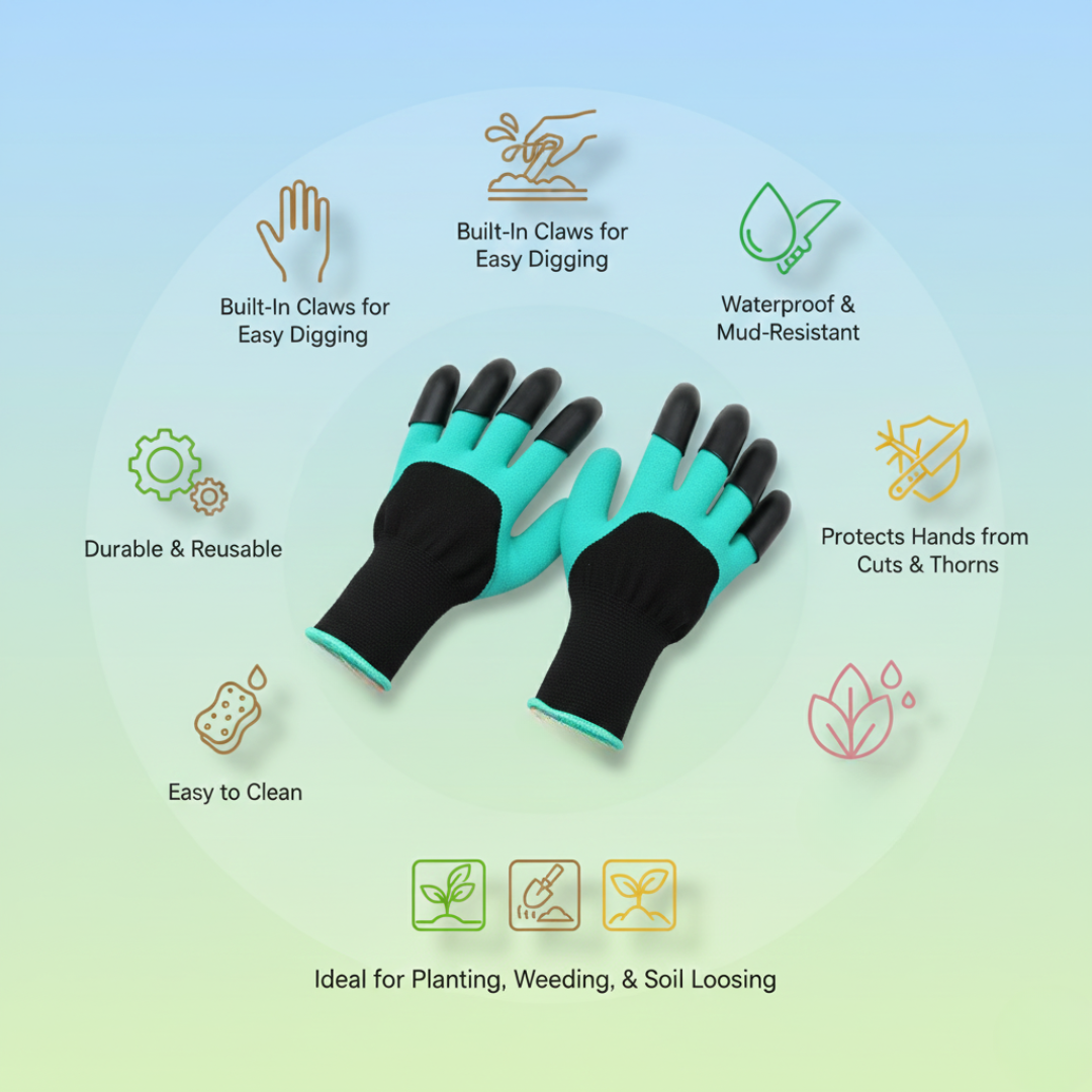 Waterproof Gardening Gloves With Claws